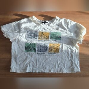 Peace Collective Cropped Graphic Tee | Size M | National Parks Distressed Cream